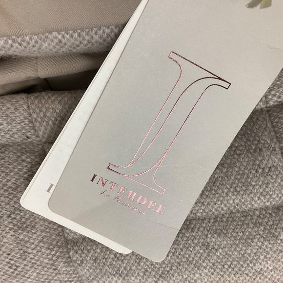 INTERDEE BEIGE / GRIS WOOL AND CASHMERE DOWN PUFFER COAT WITH BELT - Picture 5 of 5